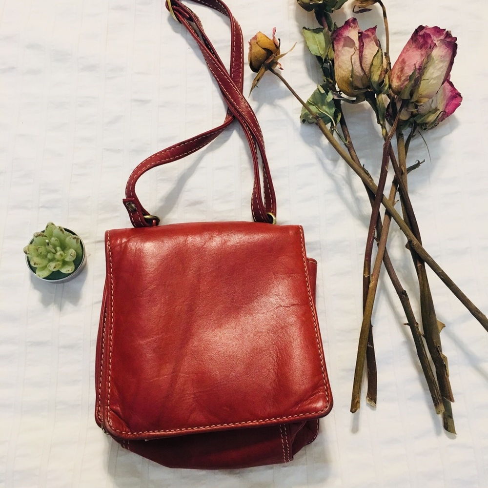 Small red bag with wallet